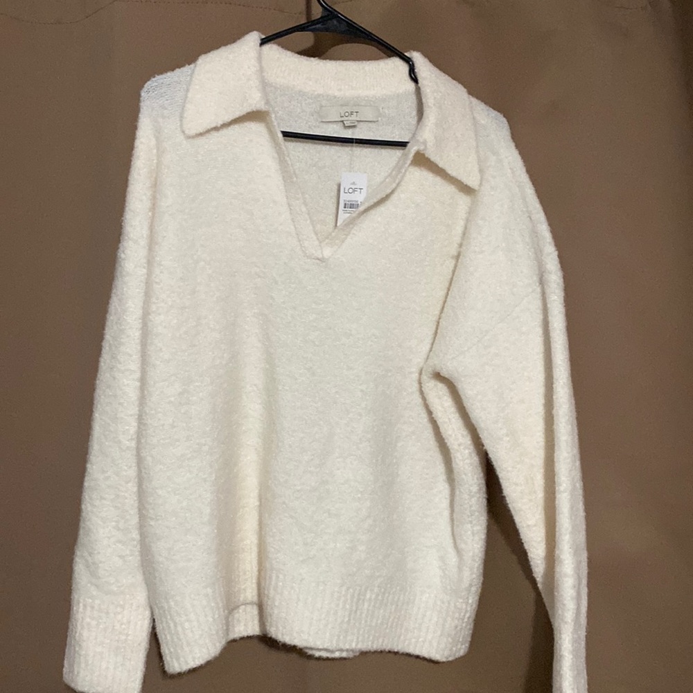 Brand New Loft Boucle Polo Sweater